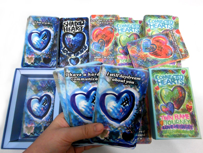 80 CARDS Shadow Heart Love Oracle Deck of Love Notes Gifts *Twin decks set