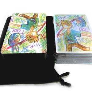 90 CARDS Color Magician Tarot Numerology Unique Deck Cardistry Card Stock Indie Art Illustration Psychic Tool Extra Oracle Answers Drawstring bag