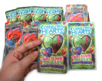 80 CARDS Connected Hearts: Twin Flame Journey Love Messages Oracle | Indie Artist Card Deck | Tarot Readings Channeled Words | Psychic Reads