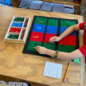 05:  Montessori Math Mat for Stamp Game or Addition