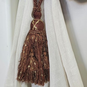 Chenille Decorative Drapery Tieback - Java - Brown, Cinnamon, Gold - Sold per piece