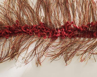 Wispy 4" Red eyelash fringe trim For Home Decor, Drapery, Upholstery and crafts (A19)