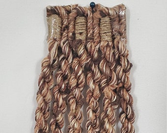 5 YARDS - Franges lingots en chenille haut de gamme Divine Butterscotch 5" - Butterscotch brun moka
