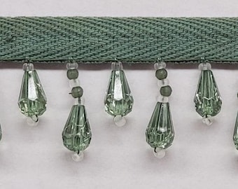 Franges décoratives scintillantes en ruban - vert chasseur