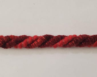 5 yards 1/2" twisted Cord trim  no lip - red and burgundy (A40) - for sewing, crafts, home decor and upholstery