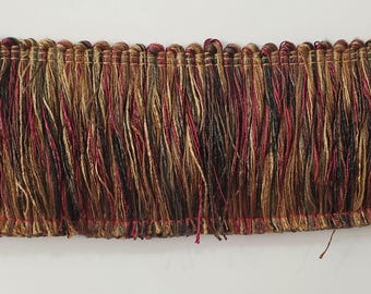 1 yard 3" Brush Fringe (A36) black, burgundy, green, gold - sewing, crafts, home decor, Upholstery