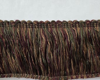3" Brush Fringe (B05) Plum, Green, Camel- sewing, crafts, home decor, Upholstery