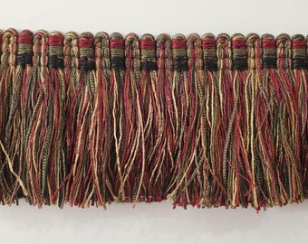 1 yard 3" Brush Fringe (A37) black, burgundy, green, gold - sewing, crafts, home decor, Upholstery