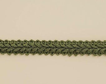 Garniture en tresse gansée française de 0,5 pouce - Sauge - pour la couture et le bricolage, le rembourrage, la décoration intérieure (A20)