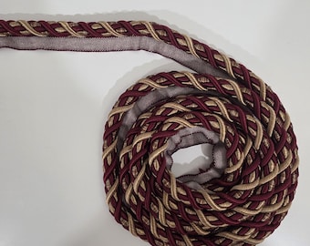 Galon en cordon torsadé or rouge avec rebord – Rembourrage, couture, travaux manuels (A65)