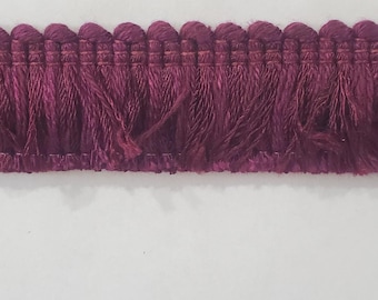 Garniture à franges brossée de 1,25 po. violet prune (A87) - - couture, loisirs créatifs, décoration d'intérieur, tissus d'ameublement