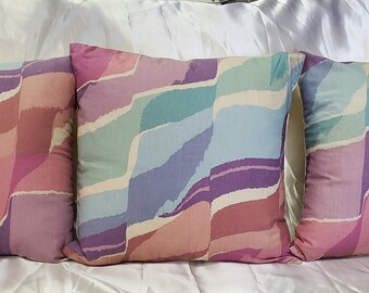 Lot de 3 taies d'oreiller vintage multicolores 18 x 18 avec fermeture à glissière