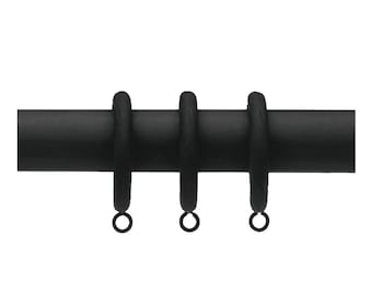 2" Black Curtain Drapery Metal Rings with Eyelet - 2 inches drapery ring hardware