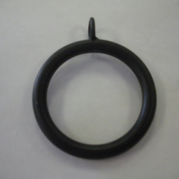 1-1/4" Black Curtain Drapery Metal Rings with Eyelet for 1" rod - SOLD PER PIECE - 1.25"