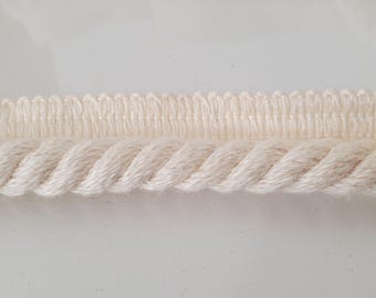 4 yards Lot price - 1/2 inch twisted cord trim with lip - ivory - for sewing and crafts, Upholstery, home decor (A29)