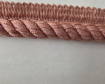 4 yards Mauve Pink Twisted Cord Trim (A51) - 1/2 inch, Sewing & Upholstery