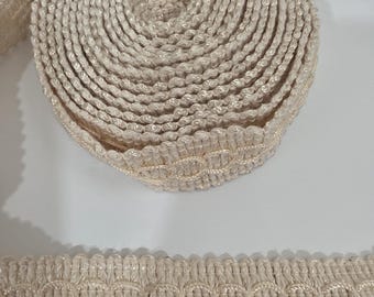 Galon gansé ivoire - 3 yards de couture, travaux manuels, rembourrage, décoration (A68)