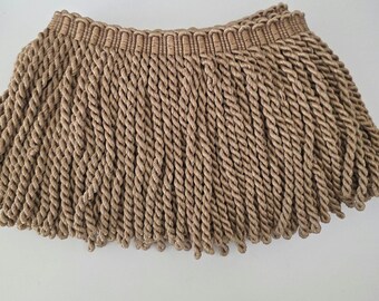 Garniture à franges en lingots d'or blond miel, tissu d'ameublement de décoration intérieure de 20 cm (8 po.), 2 yards