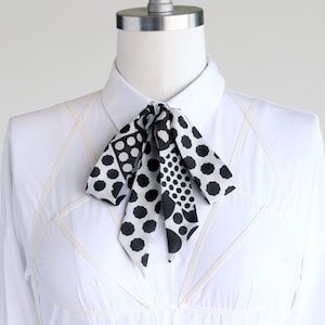 Black and White Polka Dot Skinny Scarf: Mod Ribbon Hair Tie