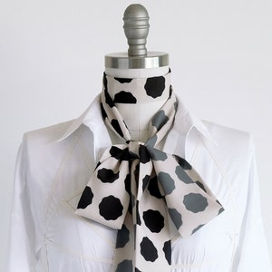 Black Dot Skinny Scarf: Retro Mod Style Sash Belt