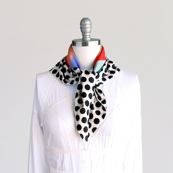 Triangle Scarf: Colorful Print Mix, Modern Chic Hair Wrap