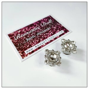 Vintage Goth Plugs Stretcher Gauges Diamant Schwarz 8mm 0g 10mm 00g [PAAR] Romantische Puppe