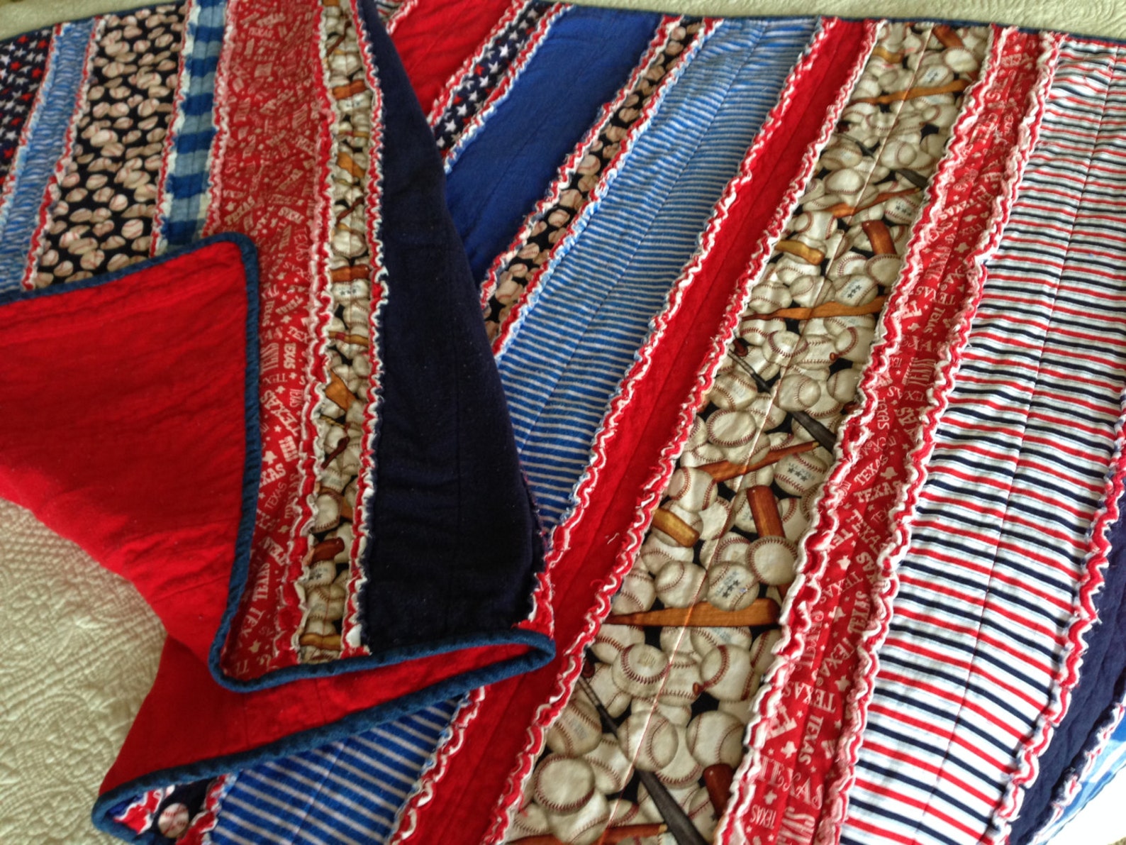 CUSTOM ORDER Texas Ranger Baseball Strip Quilt Etsy