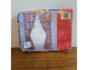 Vintage 1993 Disney Aladdin Window Valance Curtain Genie Abu Lago Pocket Drapes