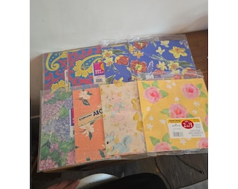 Papier do pakowania prezentów w stylu vintage, kwiaty, miś Teddy Bear, nowy, zestaw 16 arkuszy