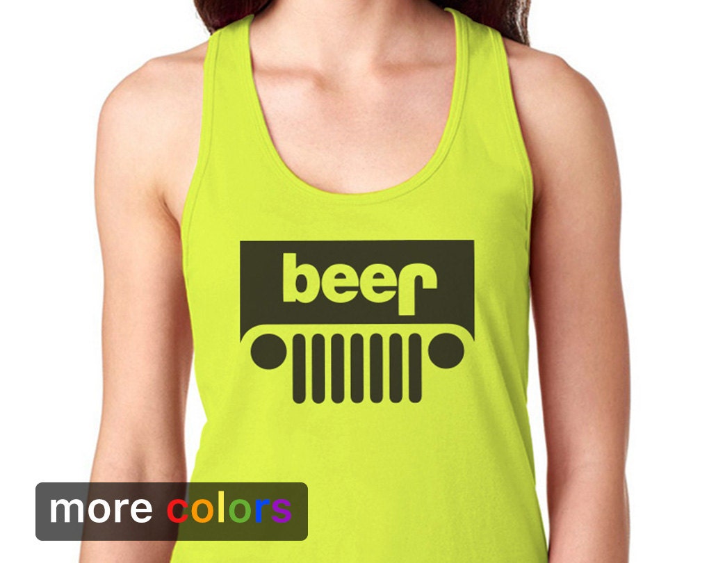 Funny Jeep Beer Parody Womens Tank Top 