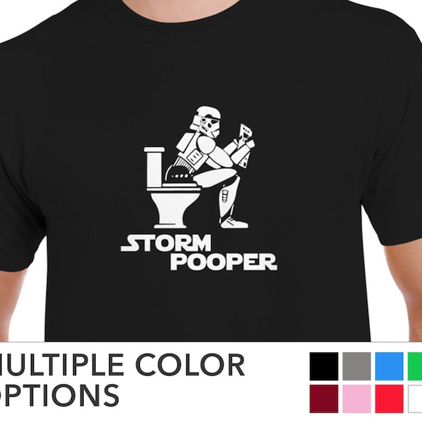 Mens Funny Star Wars STORMPOOPER Stormtrooper t-shirt tee • Multiple Colors • Size: S - 5XL