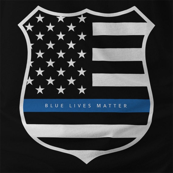 Blue Lives Matter T-Shirt - American Flag & USA Map Design - Unisex Crewneck Tee (100% Cotton)