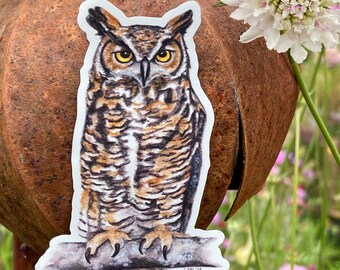 MAGNET Great Horned Owl, 3.5”, original illustration