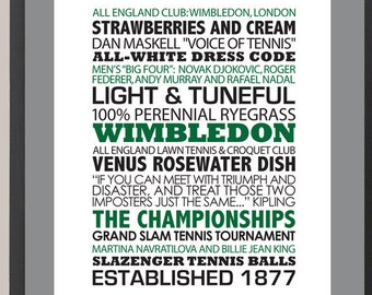 Wimbledon Tennis 11 x 14 Inspiration Print
