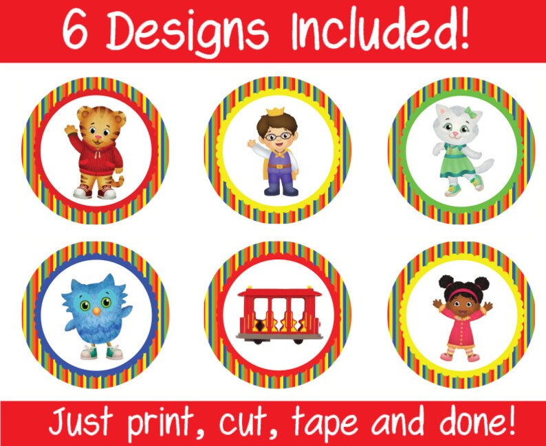 Printable Daniel Tiger Cupcake Toppers and Tags INSTANT | Etsy