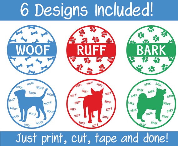 6 Printable Digital Dog Cupcake Toppers INSTANT DOWNLOAD | Etsy