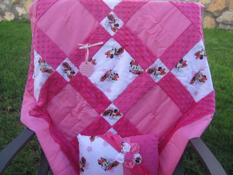 Custom Made to Order Baby Quilt and Pillow Made with Minnie Etsy