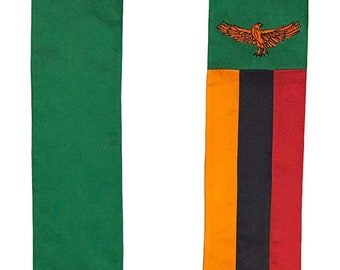 Zambia Flag Graduation Stole, Sash, Scarf, Shawl