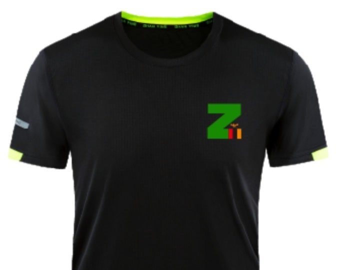 Zambia Logo Athletic T-Shirt, Running Shirt, Short Sleeved Tee, White