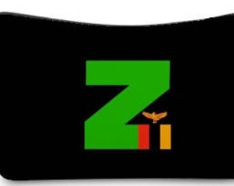 Zambia Logo Makeup Cosmetic Bag, Toiletry Bag, Flag Colors