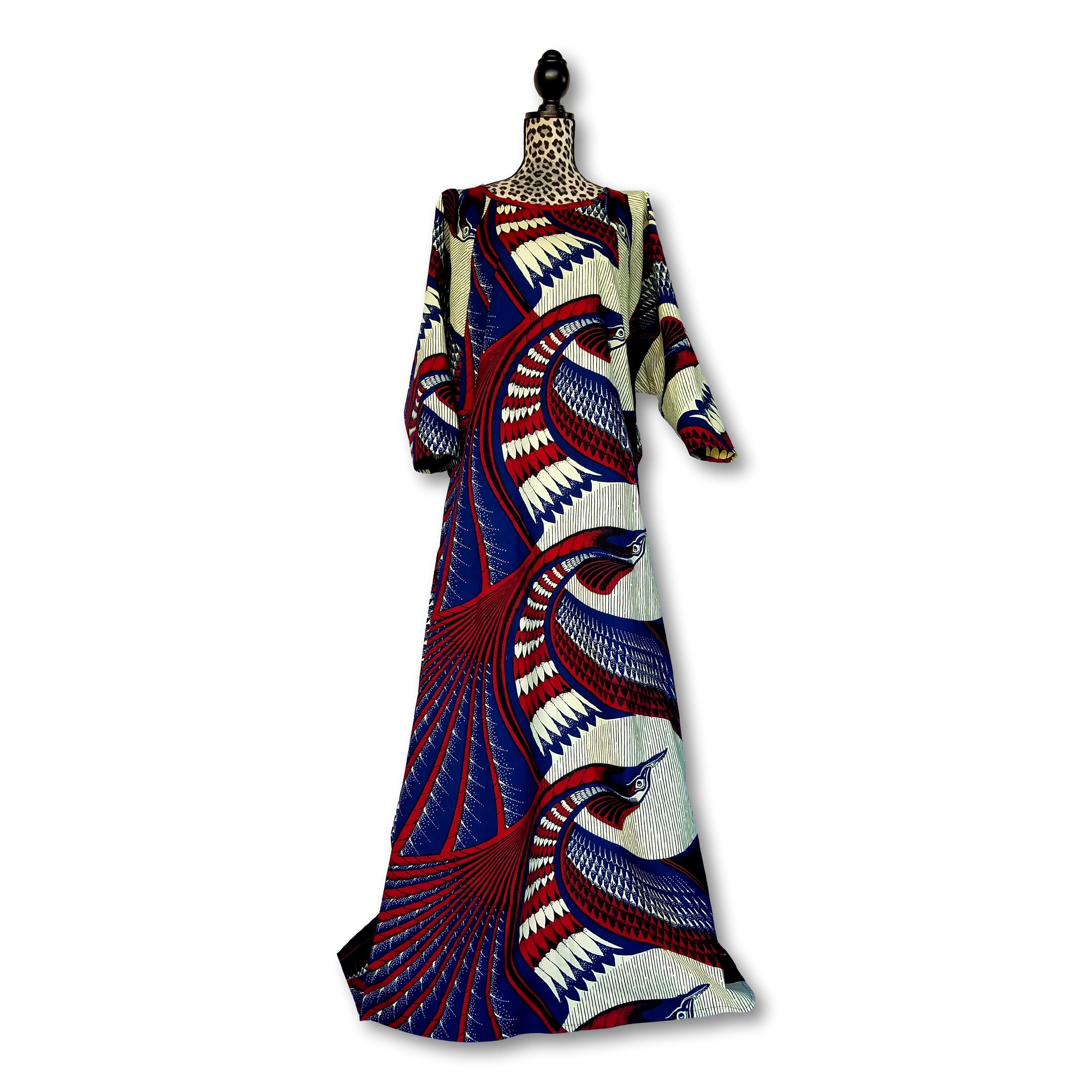 african print kaftan dress