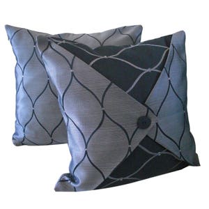 Kuwaha Home Jacquard Decorative Accent Throw Pillow Covers; Gray and Black
