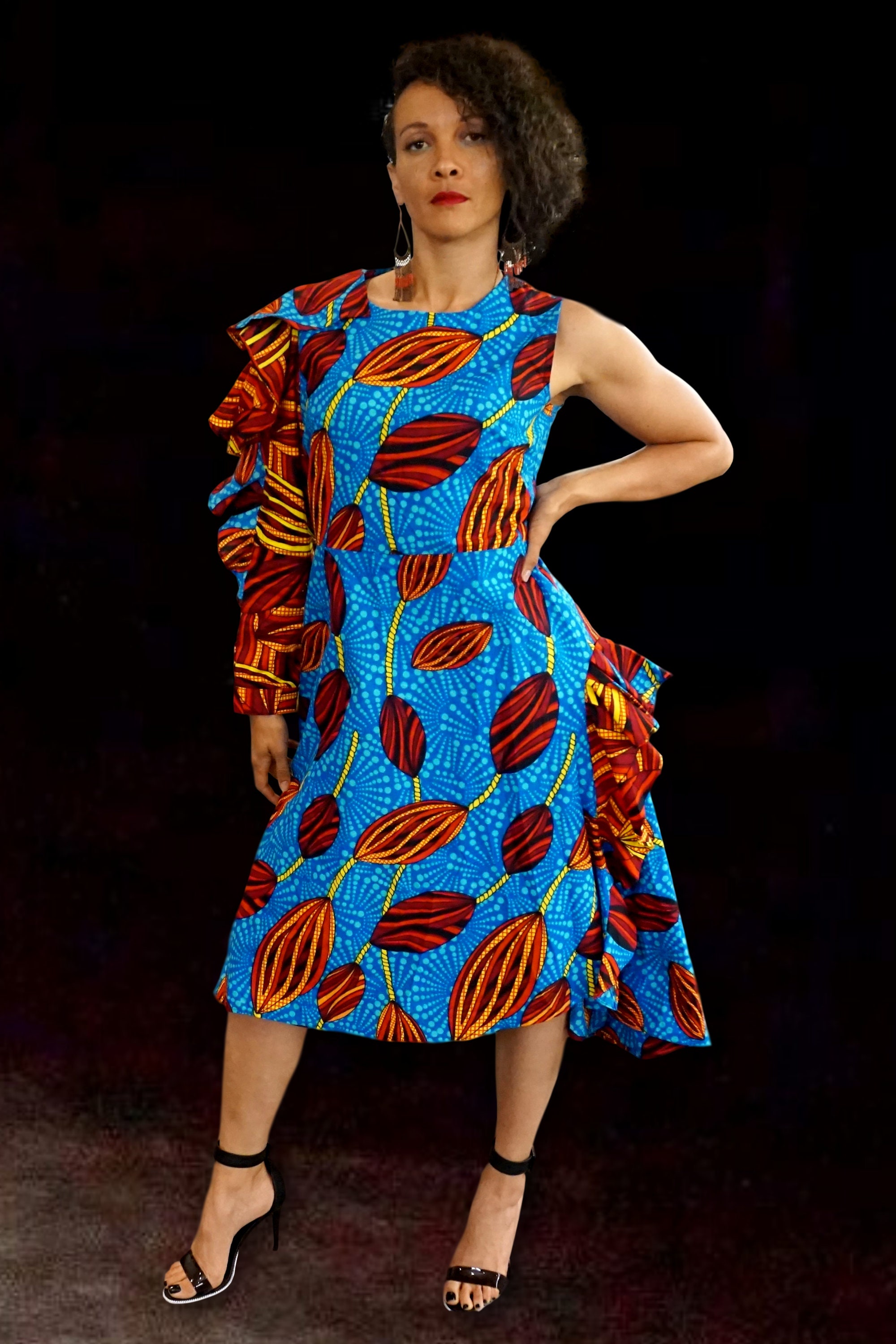 African ruffle clearance dress
