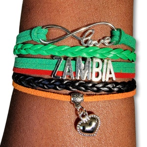 Zambia Rope Bracelet, Infinity, Heart Charm, Unisex