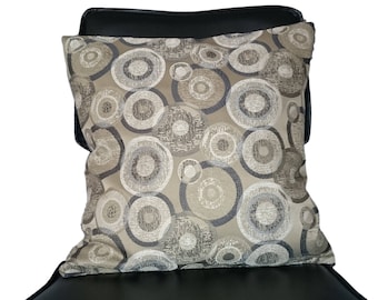 Kuwaha Geometric Print Decorative Pillow Cover, 18" x 18", Ecru, Beige