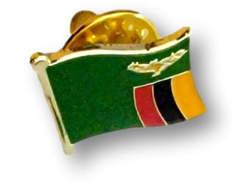 Zambia Flag Lapel Pin, Brooch