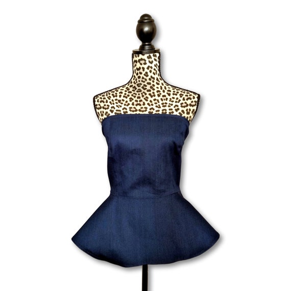 blue jean peplum top