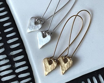 WEAR LOVE  heart earrings - gold or silver - Love Squared Designs