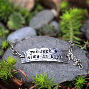 For such time as this chain bracelet  - inspirational word bracelet - Esther bracelet - Love Squared Designs