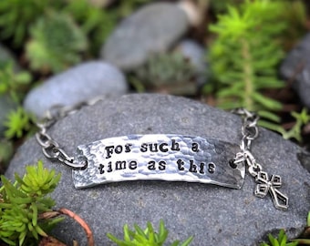 For such time as this chain bracelet  - inspirational word bracelet - Esther bracelet - Love Squared Designs